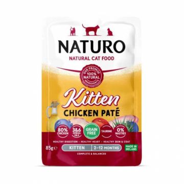Set 12 buc x 85 gr Hrana umeda pentru pisici Naturo Kitten Mousse cu pui