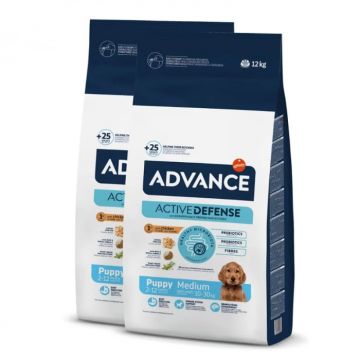 Set 2 buc x Hrana uscata pentru caini Advance Medium Puppy Protect 12 kg
