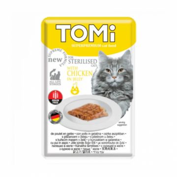 Set 22 buc x 85 gr Hrana umeda pentru pisici Tomi Sterilised cu pui