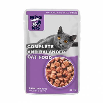 Set 24 buc x 100 gr Hrana umeda pentru pisici Miss Kis cu iepure