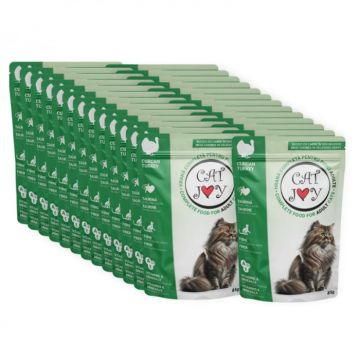 Set 24 buc x 85 gr Hrana umeda pentru pisici adulte Cat Joy cu curcan in sos