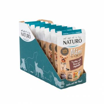 Set 8 buc x 150 gr Hrana umeda pentru caini Naturo Mini Adult cu curcan