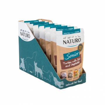 Set 8 buc x 150 gr Hrana umeda pentru caini Naturo Senior cu curcan