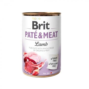 Brit Care, Conserva grain free pentru caini, pate si miel, 400g