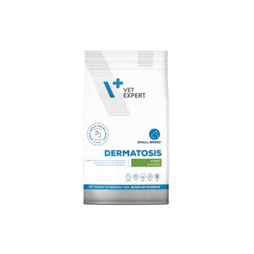 Dietă dermatologică completă pentru câini de talie mică Vet Expert DERMATOSIS Iepure & Cartof 8 KG