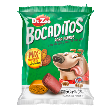 Dr Zoo Bocaditos, recompense caini, Mix Vita & Pui, 50 g