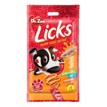 Dr Zoo Licks, recompense caini, Pui, 4x15 g