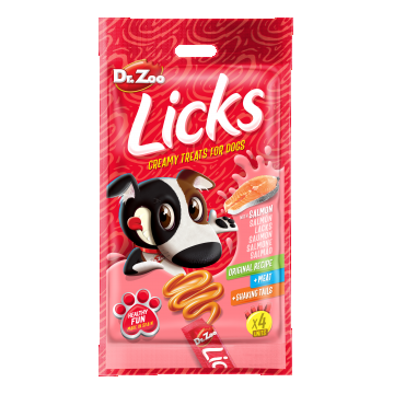 Dr Zoo Licks, recompense caini, Somon, 4x15 g