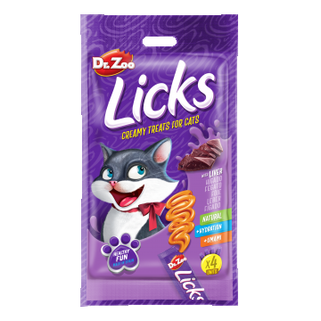 Dr Zoo Licks, recompense pisici, Ficat, 4x15 g