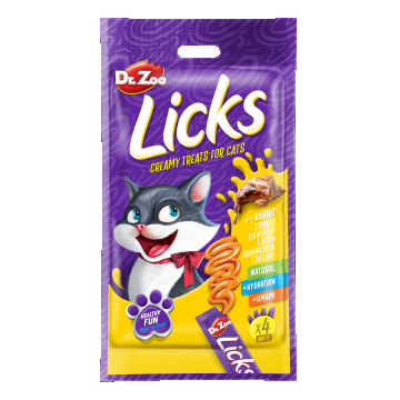Dr Zoo Licks, recompense pisici, Iepure, 4x15 g