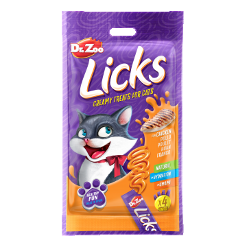 Dr Zoo Licks, recompense pisici, Pui, 4x15 g