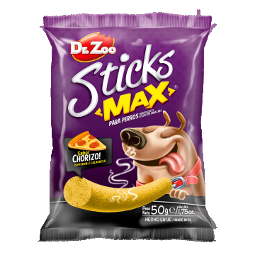 Dr Zoo Sticks MAX, recompense caini, Chorizo, 50 g