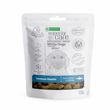 Gustari pentru caini N.P. Superior Care White Dogs Immune Health cu hering 150 gr