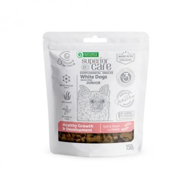 Gustari pentru caini N.P Superior Care White Dogs Junior Healthy Growth cu insecte 150 gr