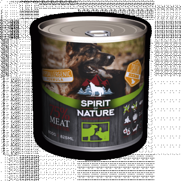 Hrana umeda pentru caini Spirit of Nature, Miel si iepure, Hipoalergenic, 800g