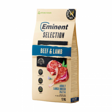 Hrana uscata pentru caini Eminent Selection Adult Large, Vita si miel, Gluten free, 26 14, 12kg