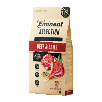 Hrana uscata pentru caini Eminent Selection Adult, Vita si miel, Grain free, 28 15, 12kg