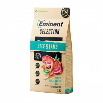 Hrana uscata pentru caini Eminent Selection Puppy Large, Vita si miel, Gluten free, 30 14, 12kg