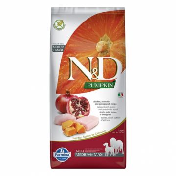 Hrana uscata pentru caini Farmina ND Adult Medium  Maxi cu pui, rodie  dovleac 12 kg