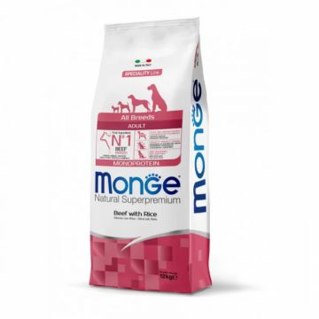 Hrana uscata pentru caini Monge Natural Superpremium Adult cu vita 12 kg