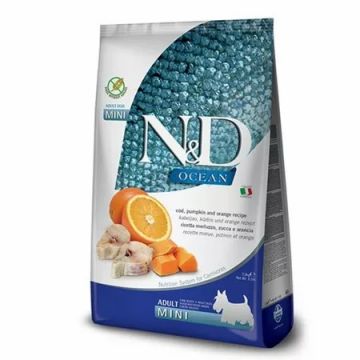 Hrana uscata pentru caini ND Ocean Mini Adult cu cod , dovleac  portocala 2,5 kg