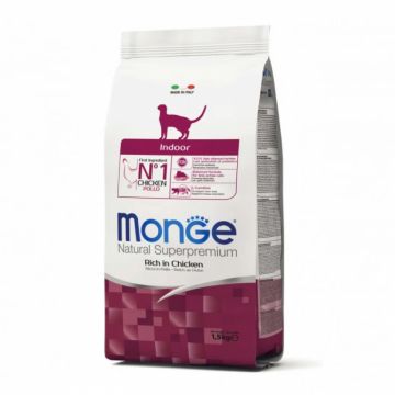 Hrana uscata pentru pisici Monge Natural Indoor cu pui 1,5 kg