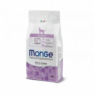 Hrana uscata pentru pisici Monge Natural Superpremium Sterilised cu pui