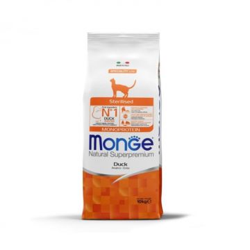 Hrana uscata pentru pisici Monge Natural Superpremium Sterilised cu rata