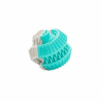 Jucarie pentru caini HipHop Dental Minge Bicolora cu aroma de menta 6 cm