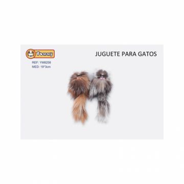 Jucarie pentru pisici Soricel din plus cu codita 19 x 3 cm