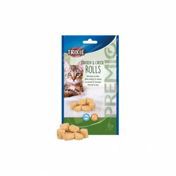 Recompense pentru pisici Premio Rulouri cu pui  cascaval 50 gr