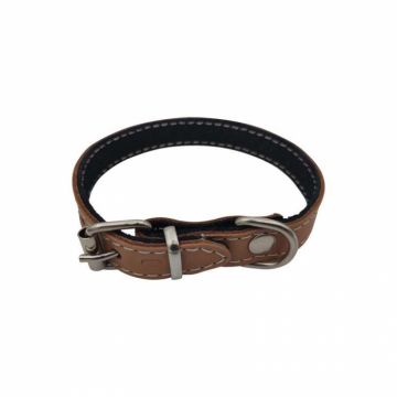 Zgarda din piele pentru caini de talie mica Nr.0 Petro 1,4 x 30 cm