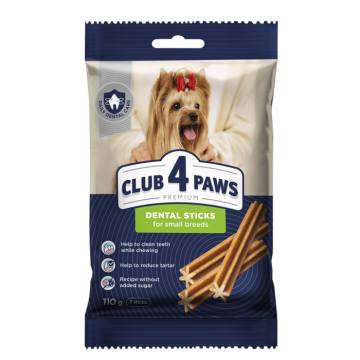 Club 4 Paws Premium, Dental Sticks pentru caini de talie mica, 110g