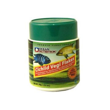 Hrana pesti Ocean Nutrition Cichlid Vegi Flake Foods Medium 34g