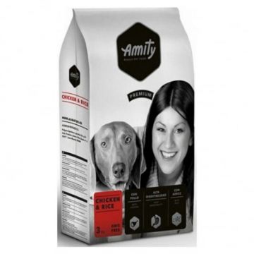 Hrana uscata pentru caini Amity Premium Adult, Pui si orez 15 kg