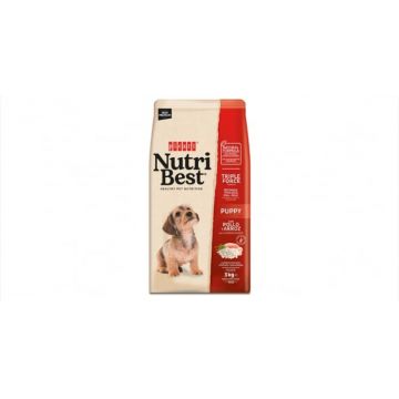 Hrana uscata pentru caini junior Nutribest Puppy, Pui si Orez, 3 kg