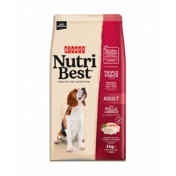 Hrana uscata pentru caini Nutribest Adult cu Pui si Orez, 3 kg