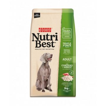 Hrana uscata pentru caini  Premium Nutribest Adult cu Miel si Orez, 3 kg