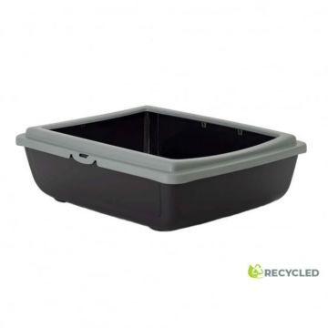Litiera pentru pisici MPB Juliet ECO cu rama, 48x38x14h cm, Gri