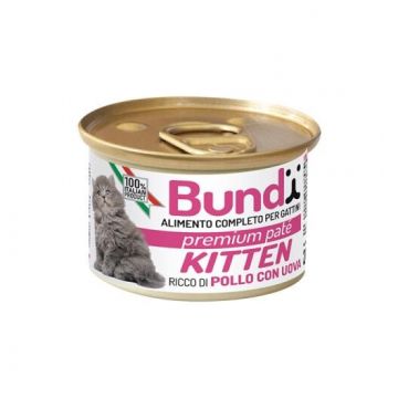 Bundy, Conserva pentru pisoi, cu pui si ou, 200g
