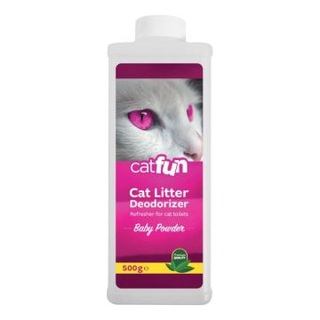 CatFun, Neutralizator mirosuri litiera, Baby Powder, 500g