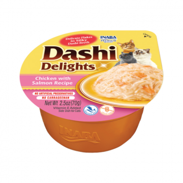 Ciao Dashi Delights, Hrana umeda complementara pentru pisici, cu pui si somon, 70g