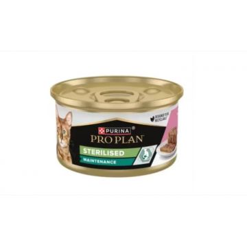 Conserva hrana umeda pisici adulte cu somon si ton, Pro Plan Sterilised Maintenance, 85 g