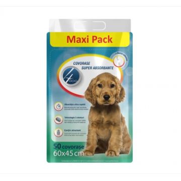 Covorase absorbante Igienice 4DOG 60x45 cm Maxi Pack 50 buc