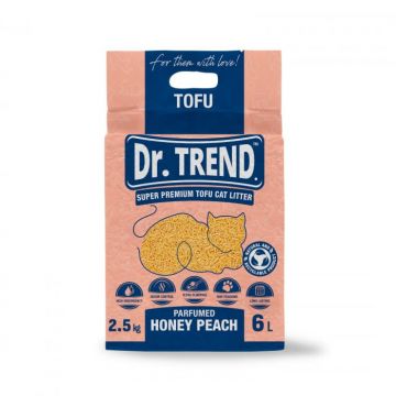 Dr.Trend Premium, Tofu, Asternut igienic pentru pisici, Piersica, 6L 2.5kg