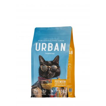 Hrana Premium Uscata Pisici Sterilizate, NashiDay Urban, Pui si Orez, 1.5 kg