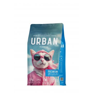 Hrana Premium Uscata Pisici Sterilizate, NashiDay Urban, Somon si Orez, 1.5 kg