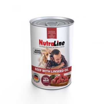 Hrana umeda caini, Nutraline Adult Monoprotein Vita & Ulei de In, 400 g