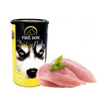 Hrana umeda pentru caini Fine Dog, Pasare, 100% carne, 1200g