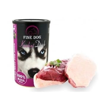 Hrana umeda pentru caini Fine Dog, Rata, 100% carne, 1200g